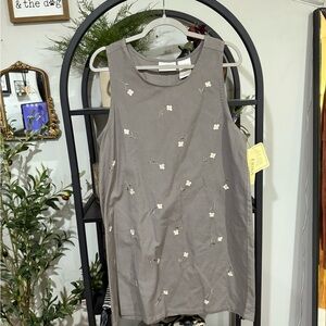 Erika Collection Gray Mini Dress with flower design size large